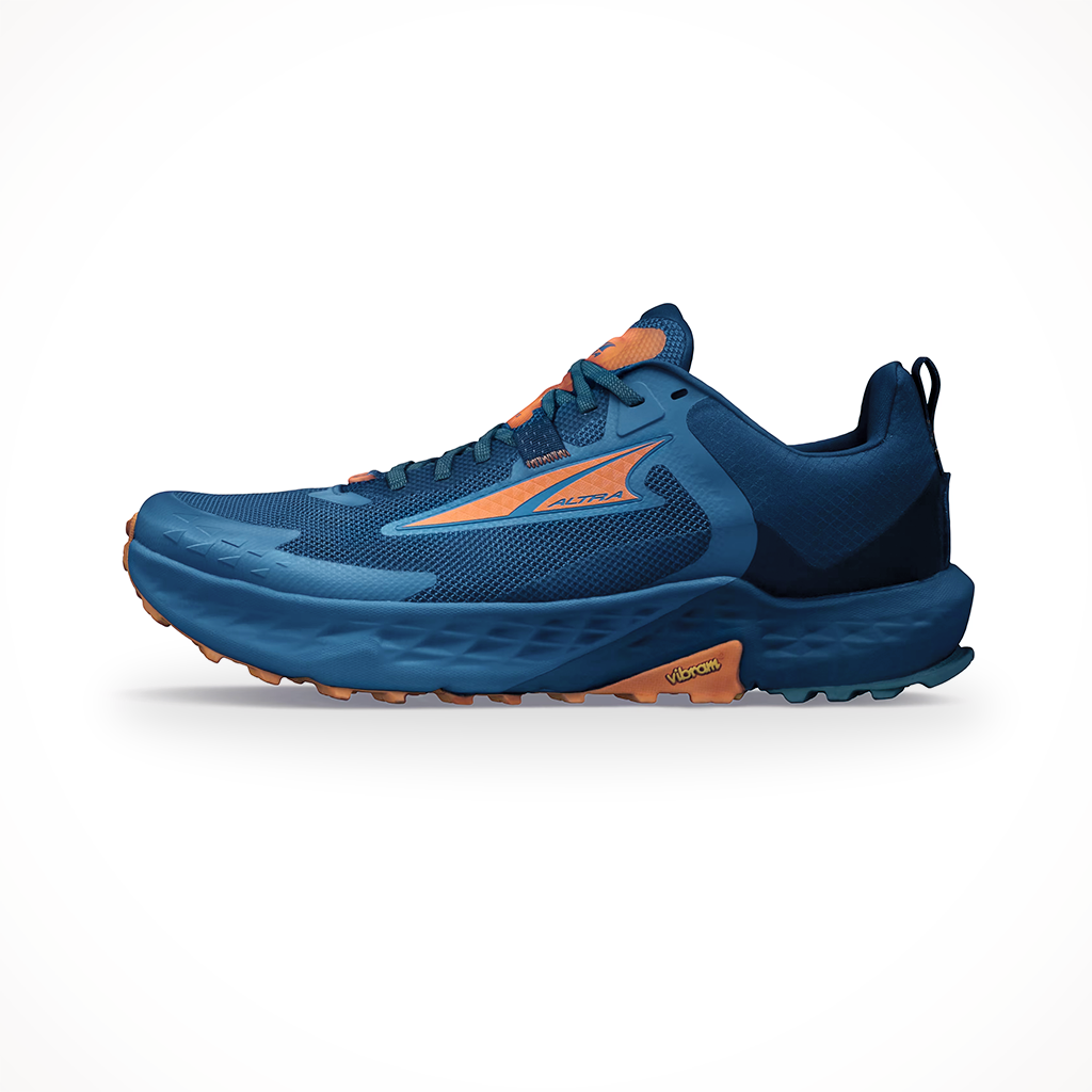 Product image: Altra Mens Timp5Blue Orange, shown from the left side profile.