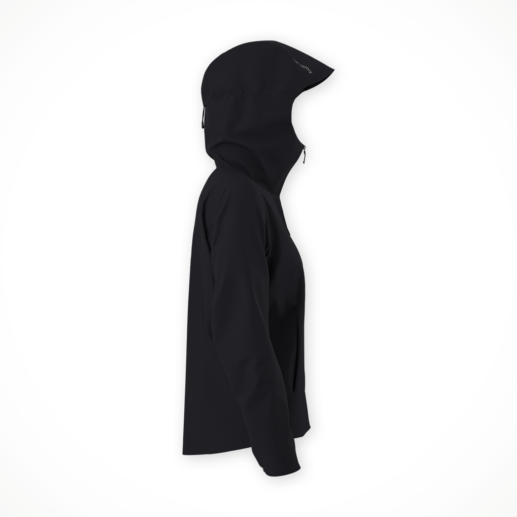 Product image: Arcteryx Gamma MX Hoody Black Womens 2025, side profile view.