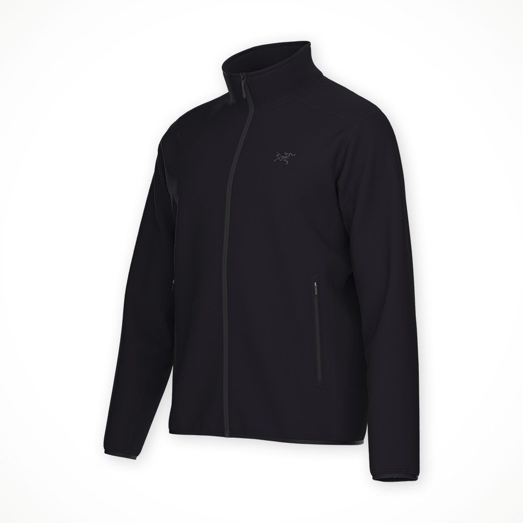 Product image: Arcteryx Kyanite Jacket Black Mens 2025, shown from a three-quarter angled view.