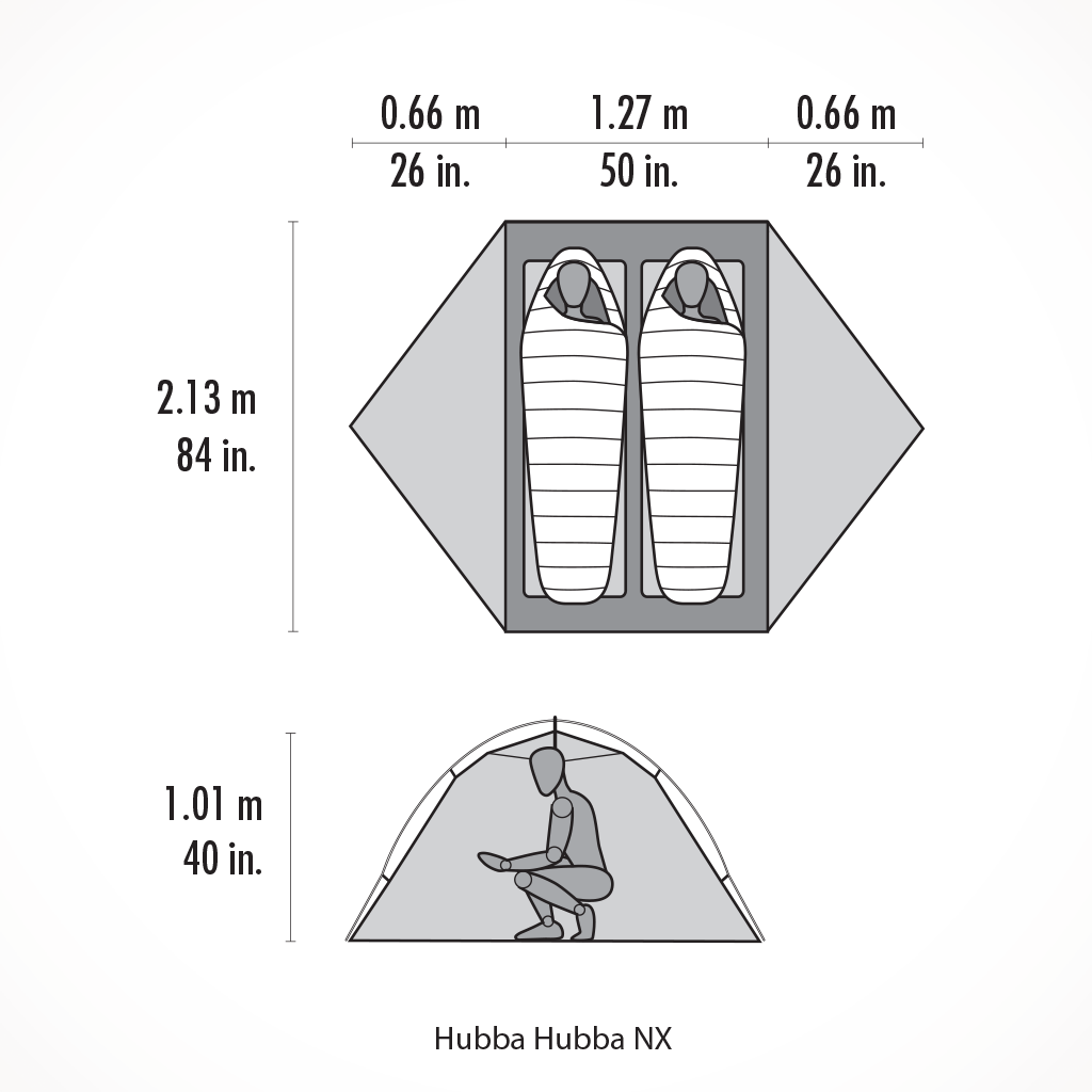 Product image: Camping Tents MSR Hubba Hubba 2 Floor Plan.