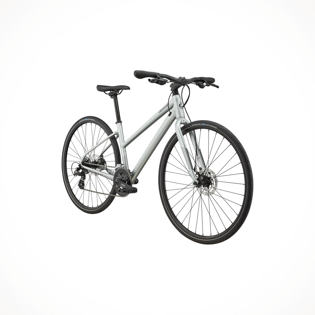 Product image: Cannondale Quick Remixte Disc 5 Sage Grey 2022, shown from a three-quarter angled view.