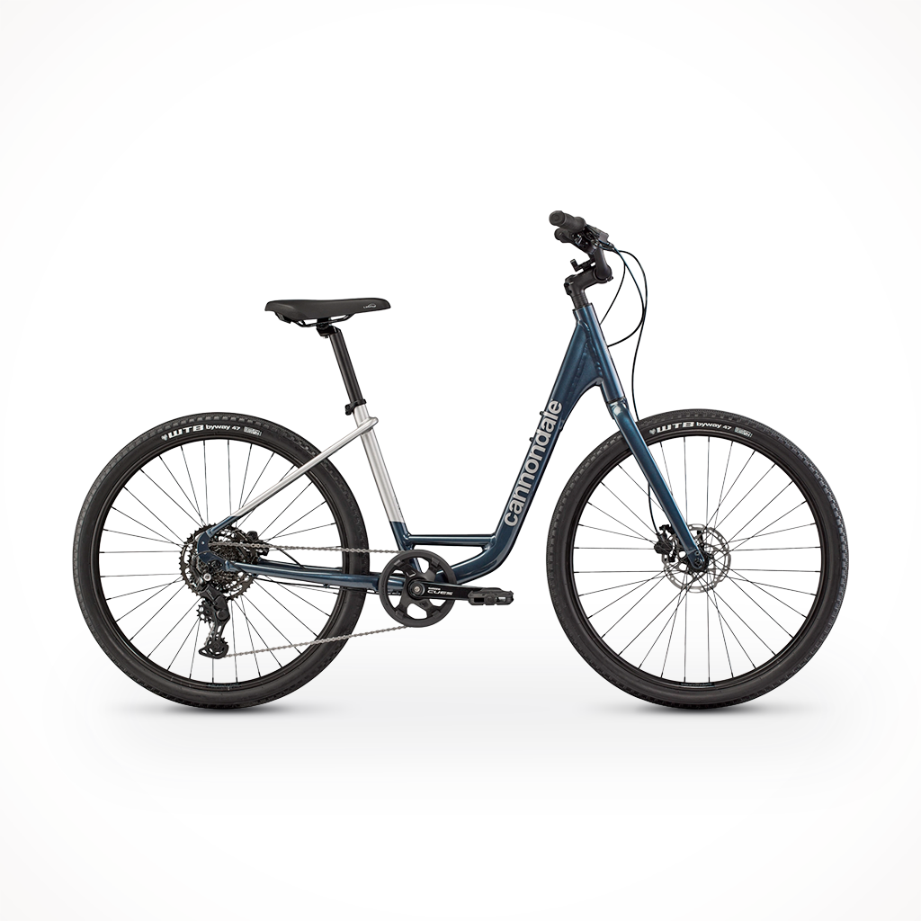 Product image: Cannondale Treadwell 1 Low Step T Hru Tungsten Blue 2026, shown in primary marketing view.