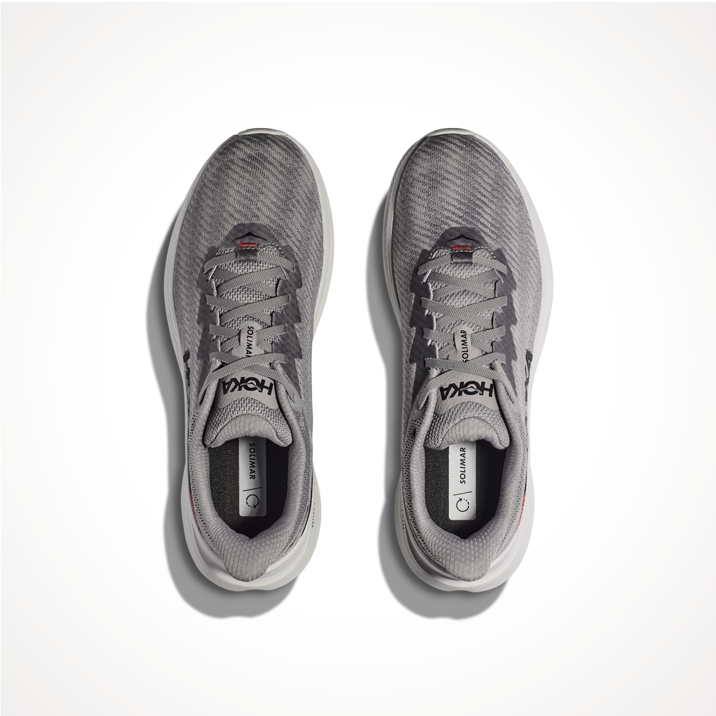 Product image: Footwear Hoka Mens Solimar Limestock Black, shown from above.