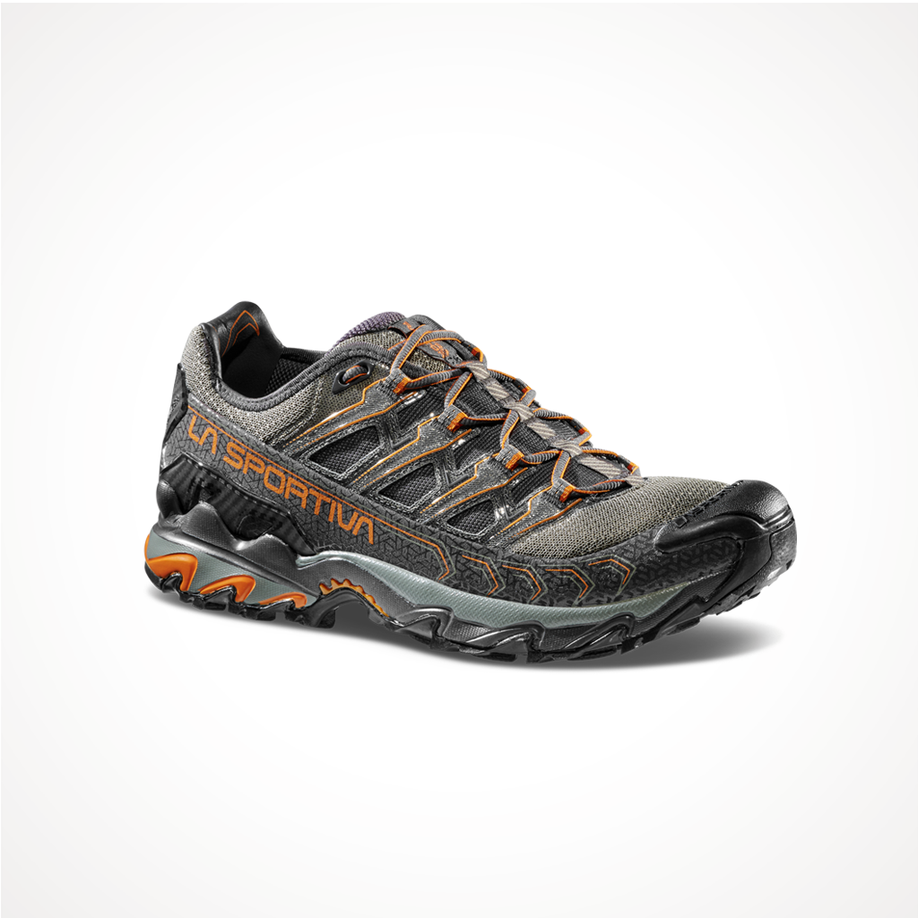 Product image: Footwear La Sportiva Mens Ultra Raptor II Carbon Hawaiian Sun, shown from a three-quarter angled view.