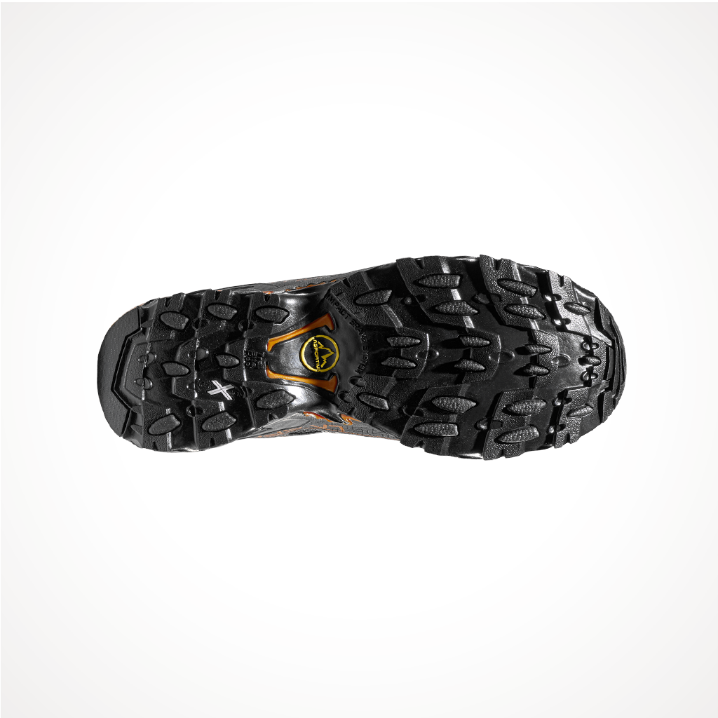 Product image: Footwear La Sportiva Mens Ultra Raptor II Carbon Hawaiian Sun, showing the outsole tread pattern.