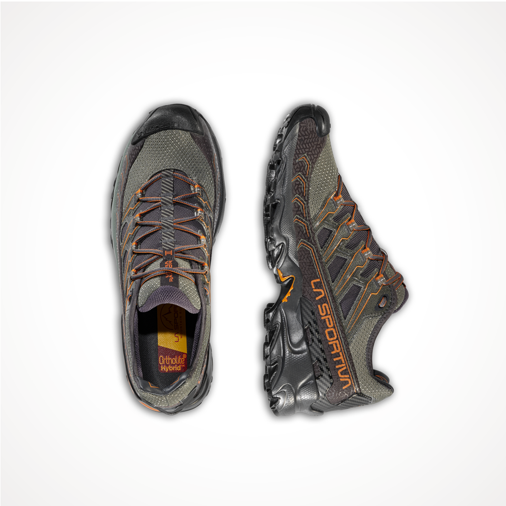 Product image: Footwear La Sportiva Mens Ultra Raptor II Carbon Hawaiian Sun, shown from above.