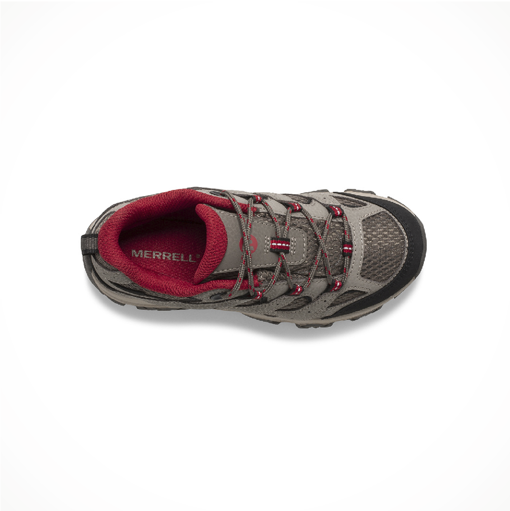 Product image: Footwear Merrell Kids Moab 3 Low Waterproof Boulder Red, shown from above.