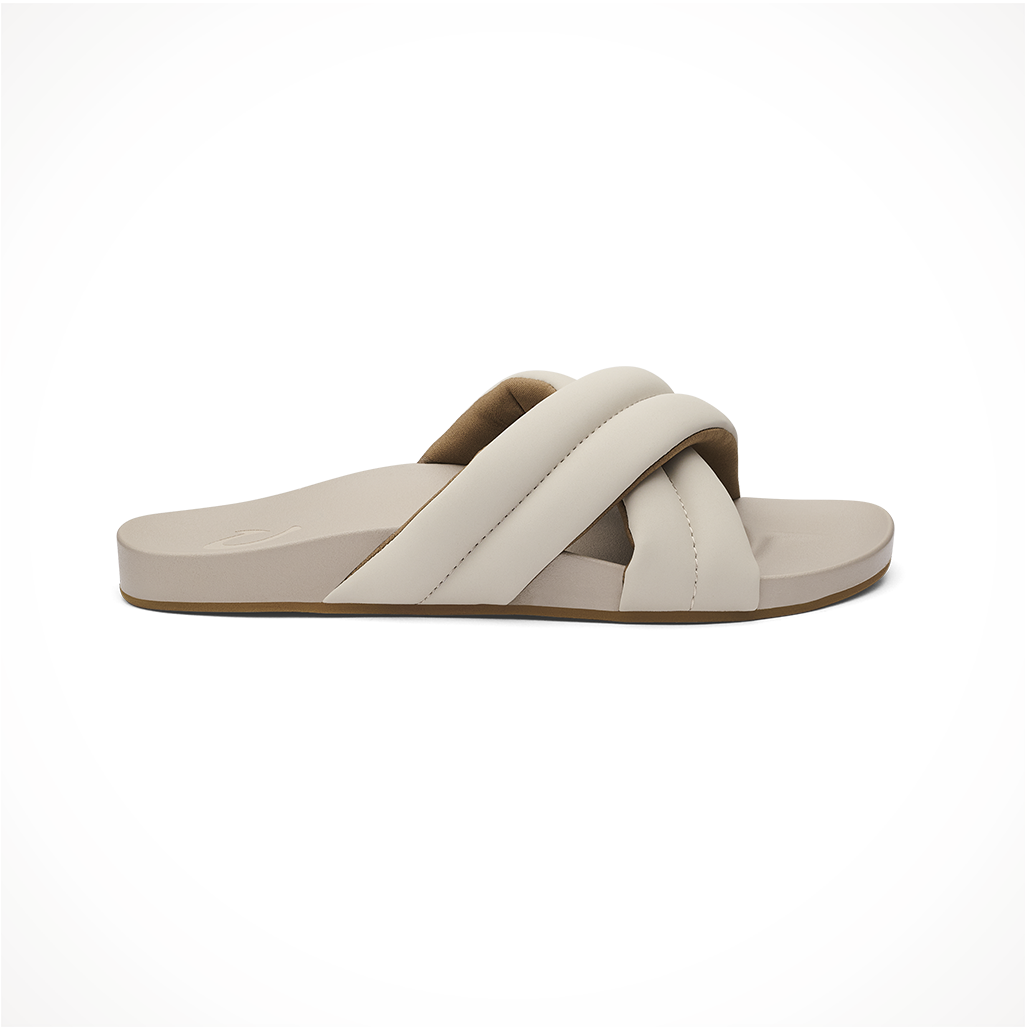 Product image: Footwear Olukai Womens Hila Cloudy, side profile view.