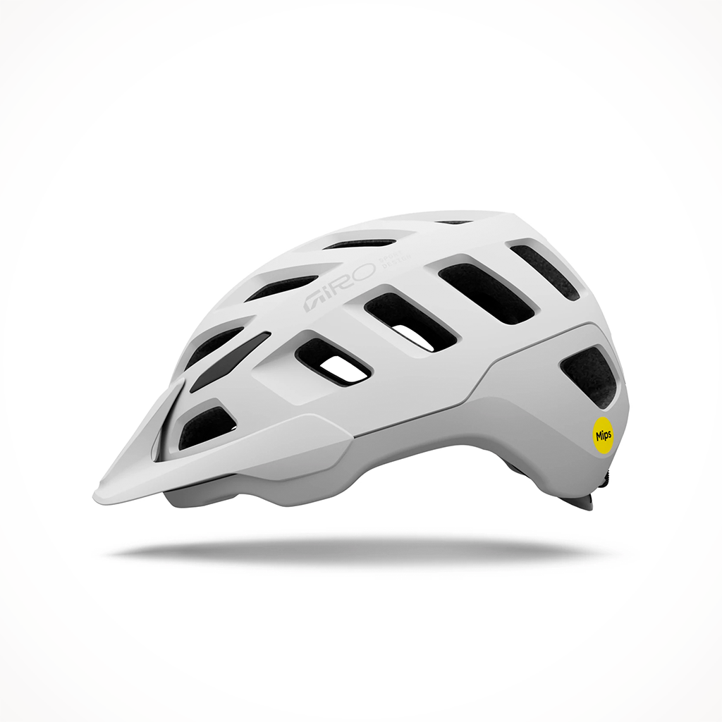 Product image: Giro Radix Mips Matte White 2026, side profile view.