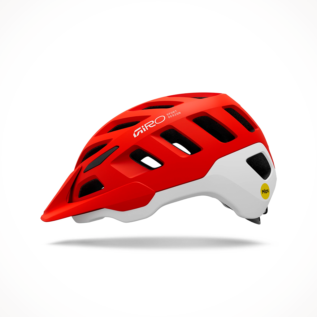 Product image: Giro Radix Mips Matte Flame Red 2026, side profile view.