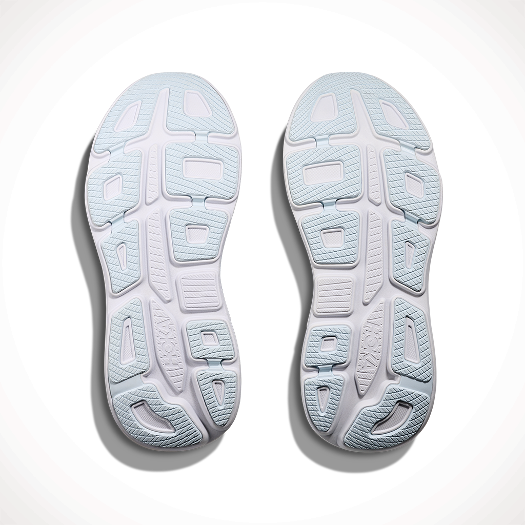 Product image: Hoka Bondi 9 Drizzle Downpour Mens 2025, showing the bottom view.