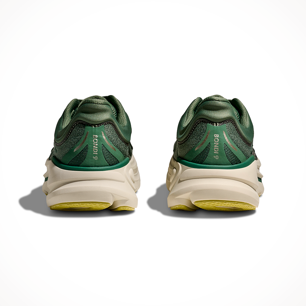 Product image: Hoka Bondi 9 Succulent Fern Mens 2025, shown from the back.