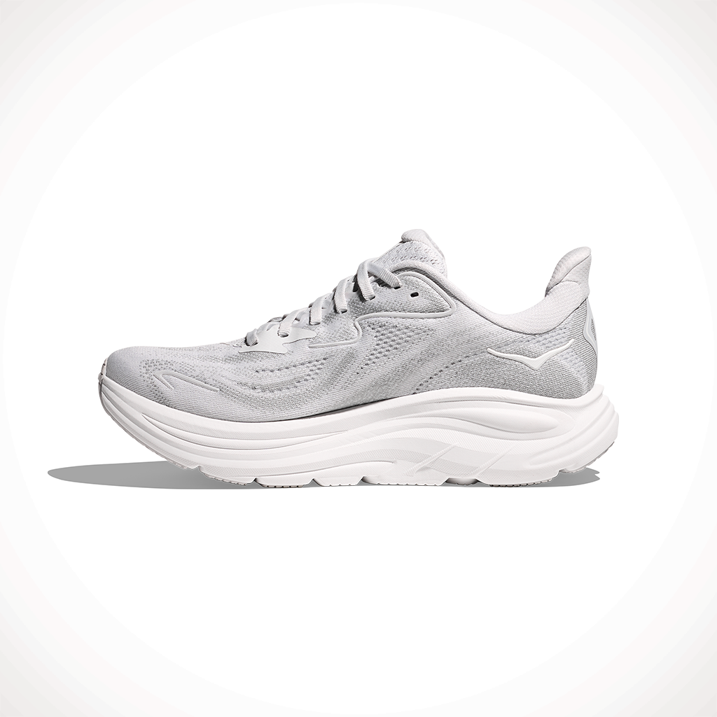 Product image: Hoka Clifton 10 Cosmic Grey Stardust Womens 2025, shown from the left side profile.