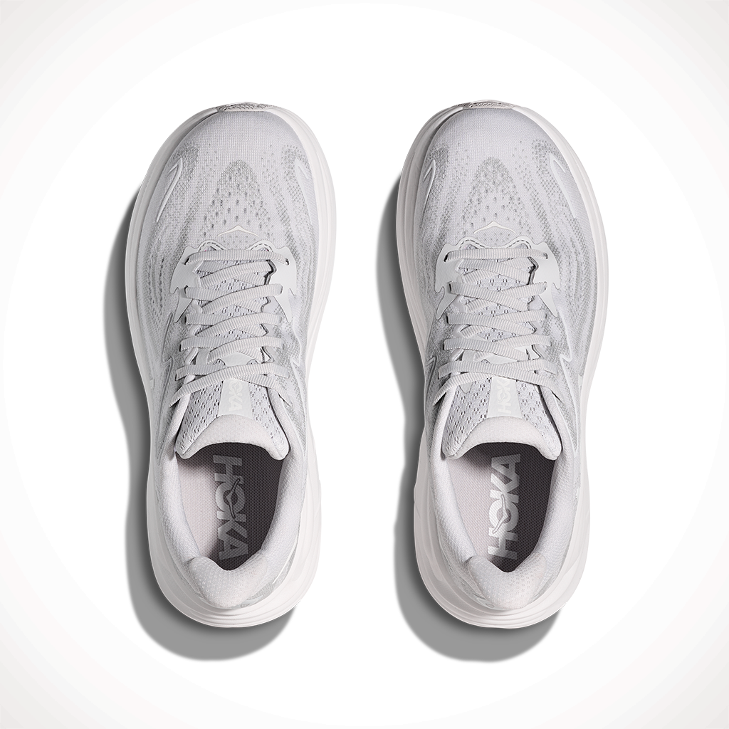 Product image: Hoka Clifton 10 Cosmic Grey Stardust Womens 2025, shown from above.