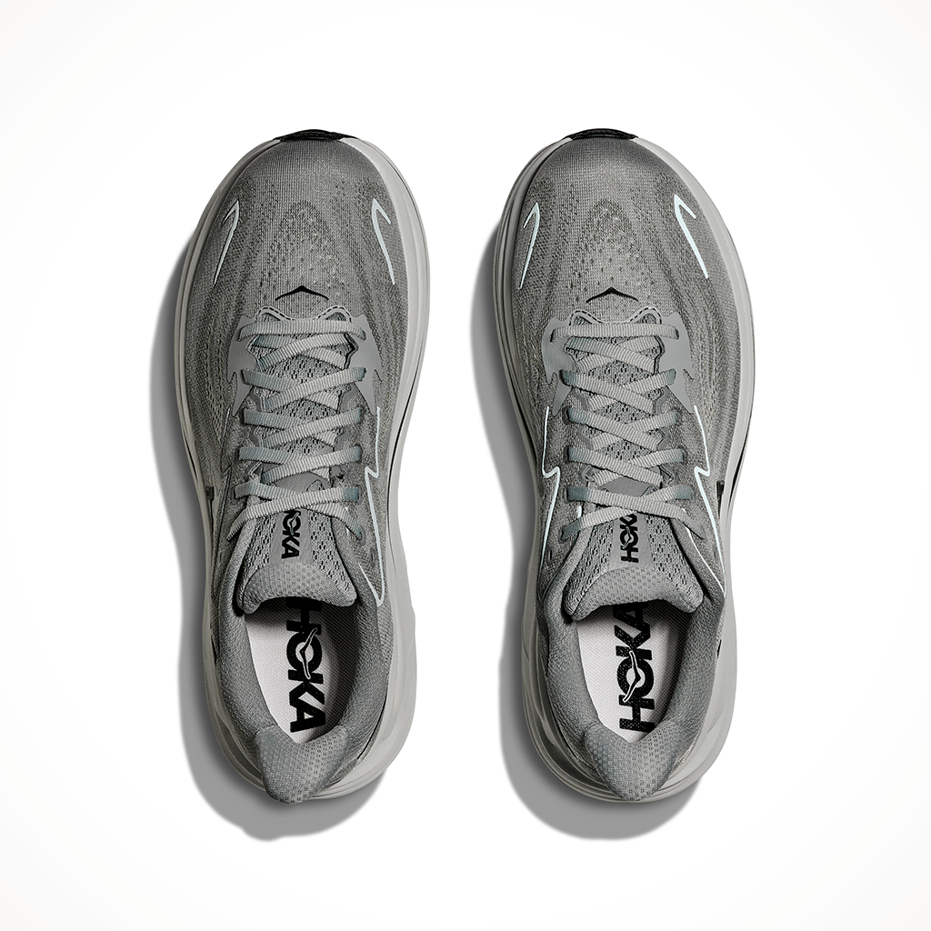 Product image: Hoka Clifton 10 Galactic Grey Asteroid Mens 2025, shown from above.