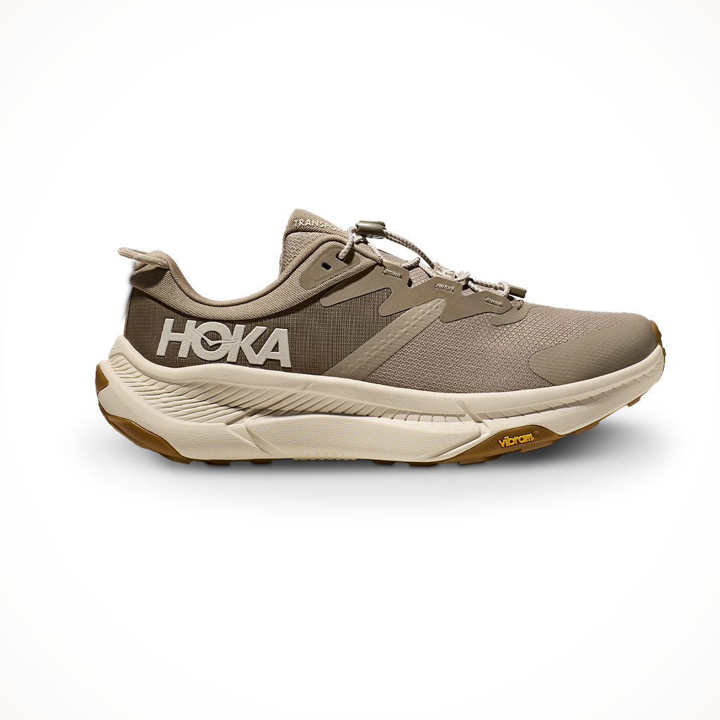 Product image: Hoka Mens Transport Dune Eggnog, shown in primary marketing view.