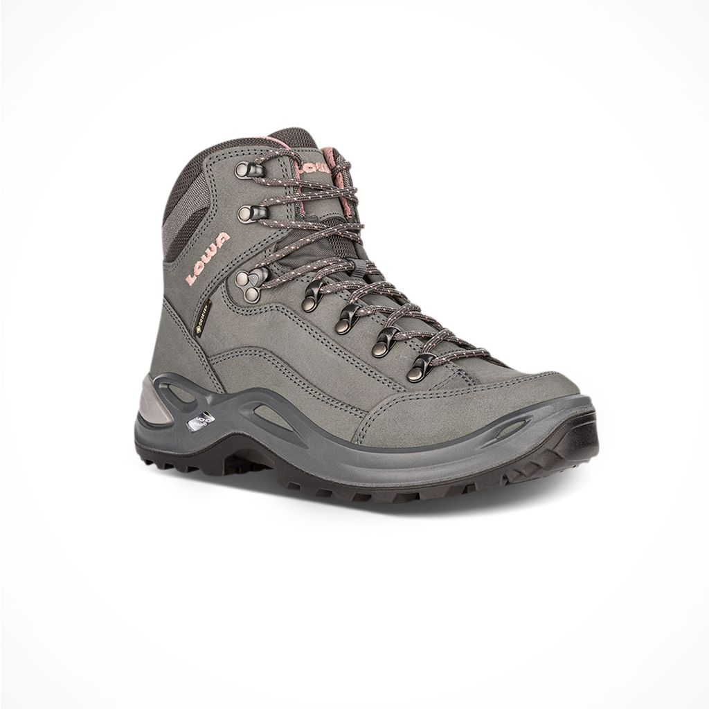 Product image: Lowa Womens Renegade Mid GTX Graphite Rose, shown from a three-quarter angled view.