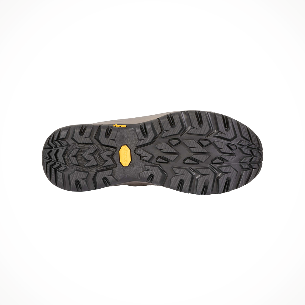 Product image: Oboz Sawtooth Ascent Mid WP Rockfall 2025 W Omens, showing the bottom view.