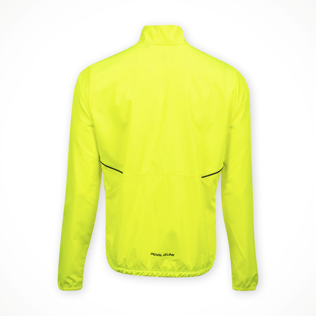 Product image: Pearl Izumi Quest Barrier Jacket Screaming Yellow Mens 2026, shown from the back.