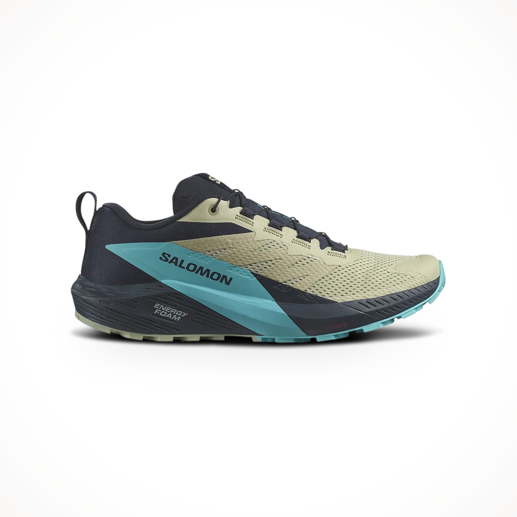 Product image: Salomon Sense Ride 5 Alfalfa Carbon Peacock Blue Mens 2024, shown in primary marketing view.