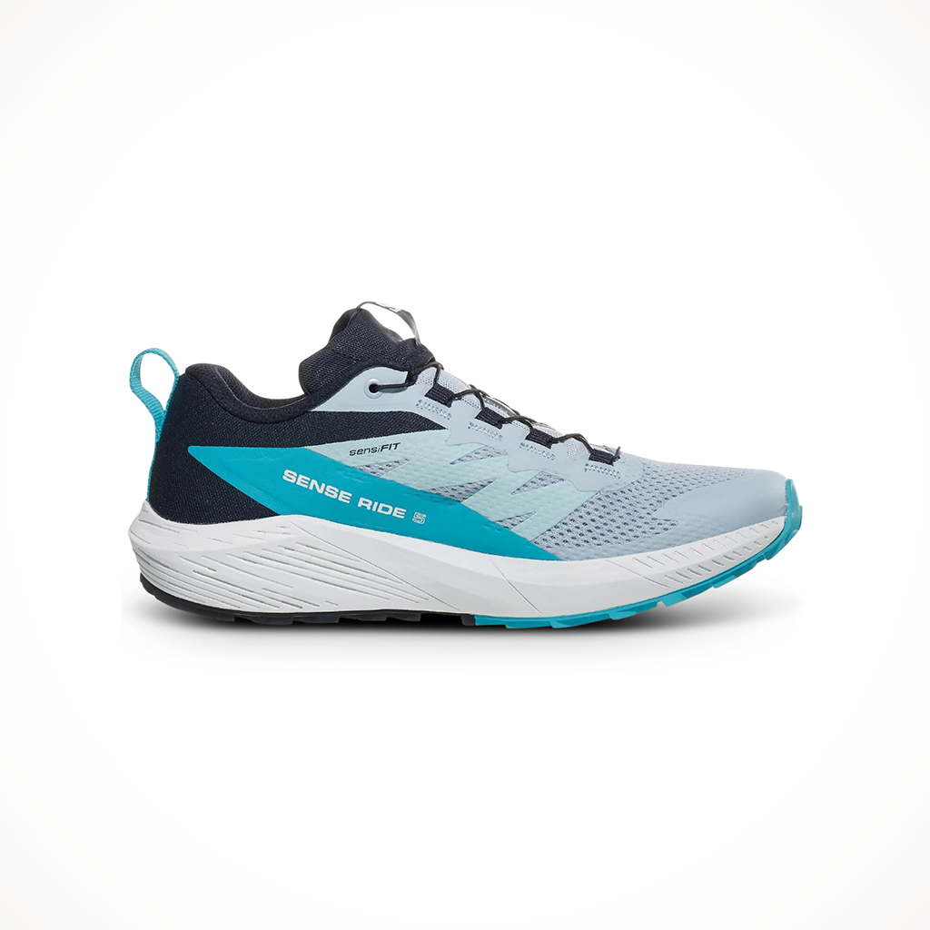 Product image: Salomon Sense Ride 5 Cashmere B Lue Peacock B Lue womens 2024, shown in primary marketing view.