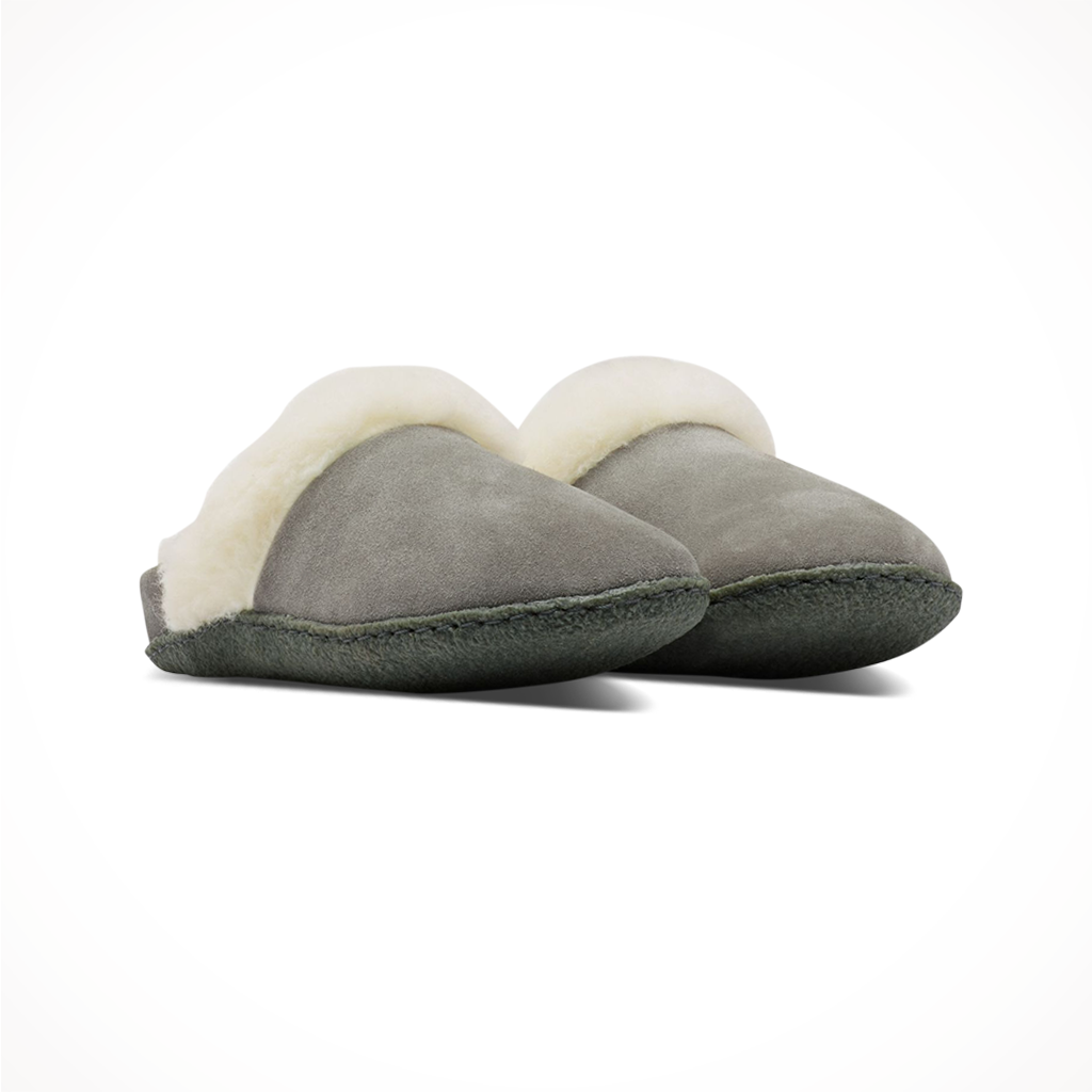 Product image: Sorel Womens Nakiska Slide II Quarry Grill, shown as a pair.