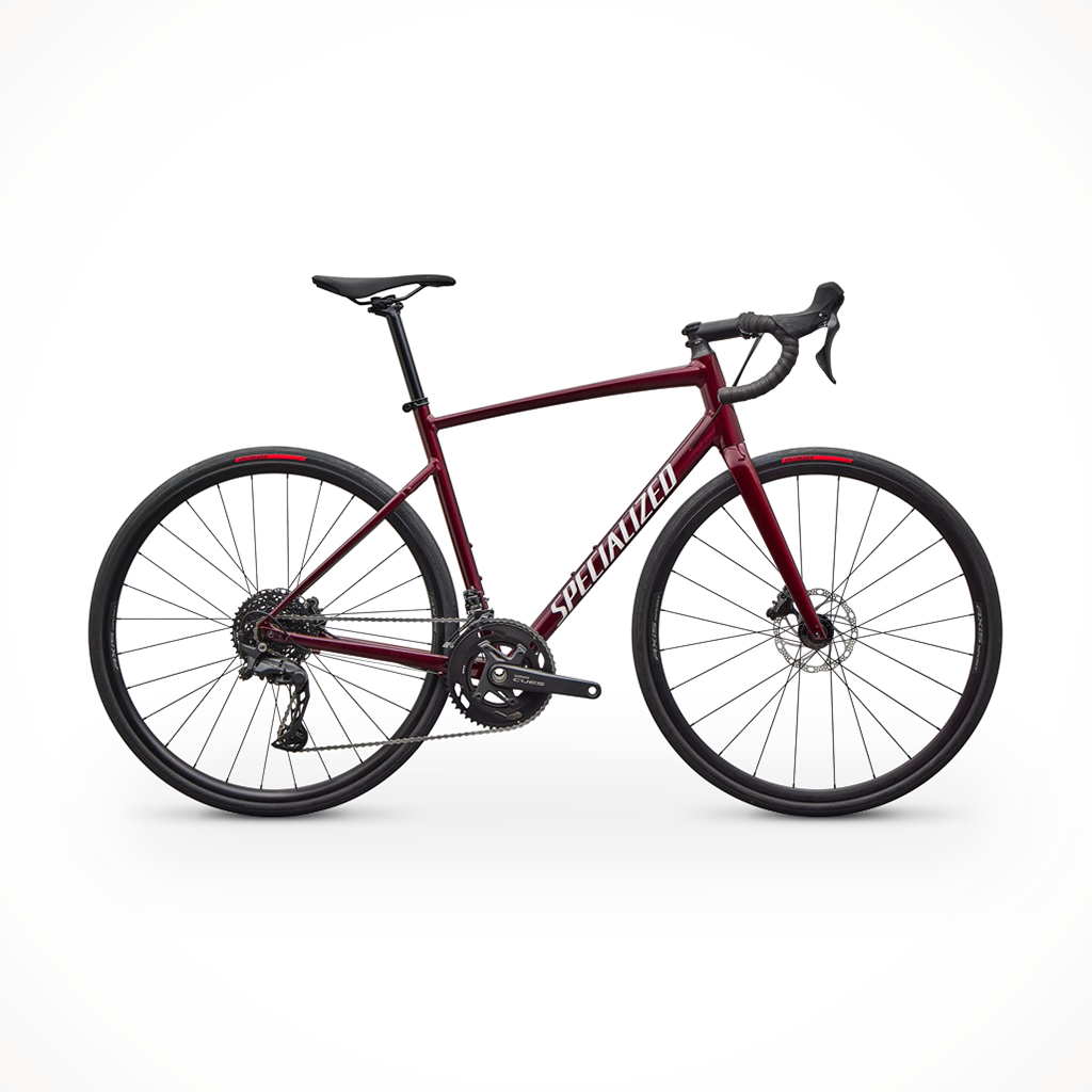 Product image: Specialized ALLEZ E5 Maroon WH Ite, shown in primary marketing view.