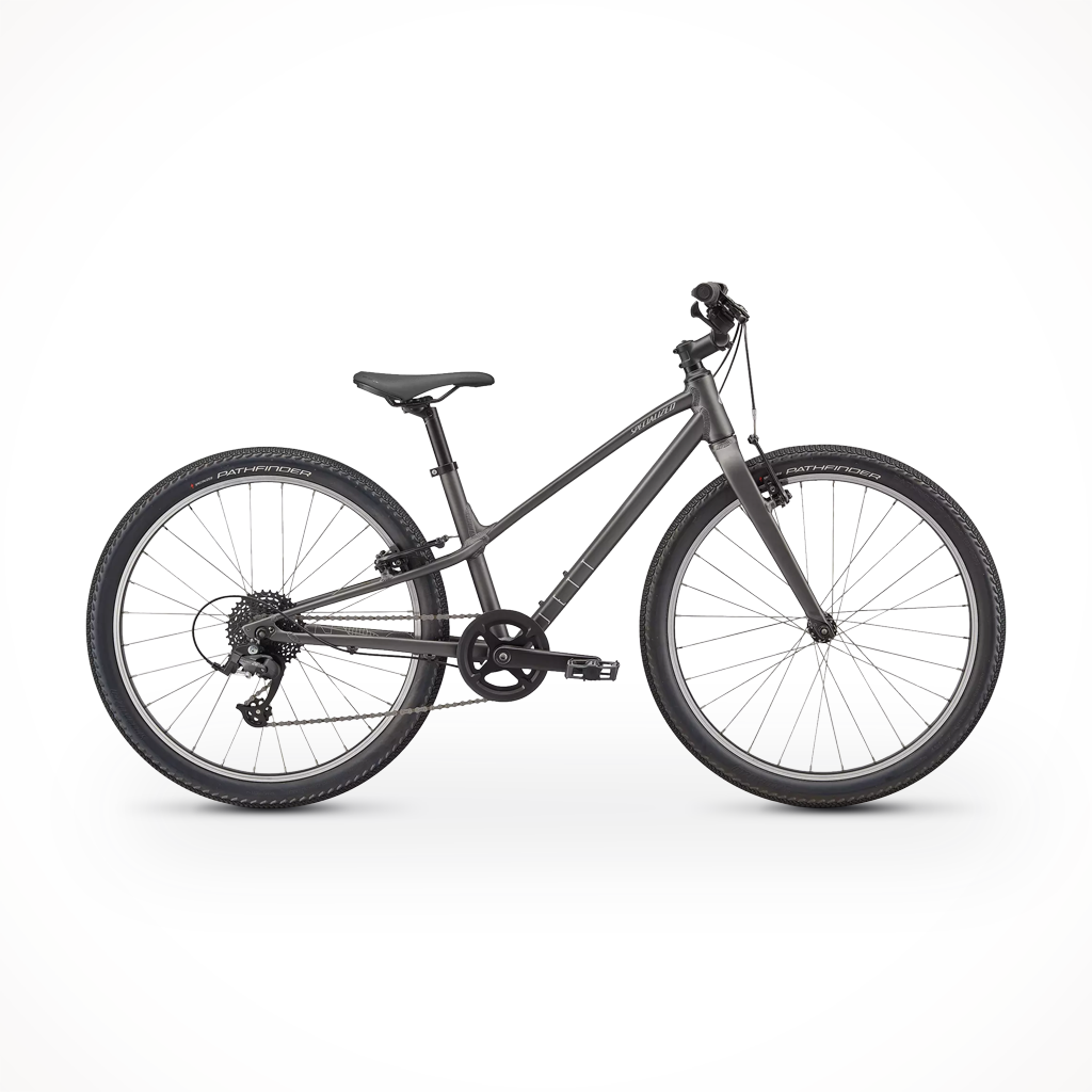 Product image: Specialized Jett 24 Satin Smoke Fake Silver, shown in primary marketing view.