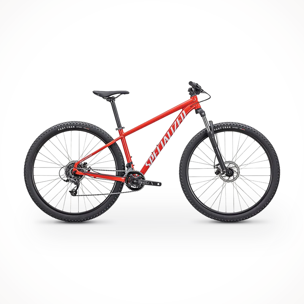 Product image: Specialized Rockhopper 27.5 Gloss Flo Red White, shown in primary marketing view.