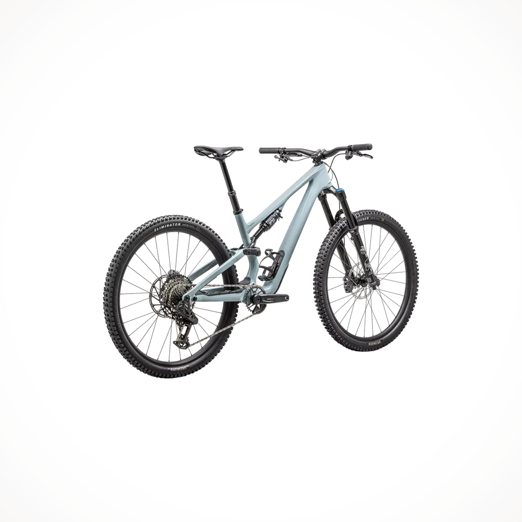 Product image: Specialized Stump Jumper 15 COMP Seafoam SILVER DUST 2025, shown from the back.