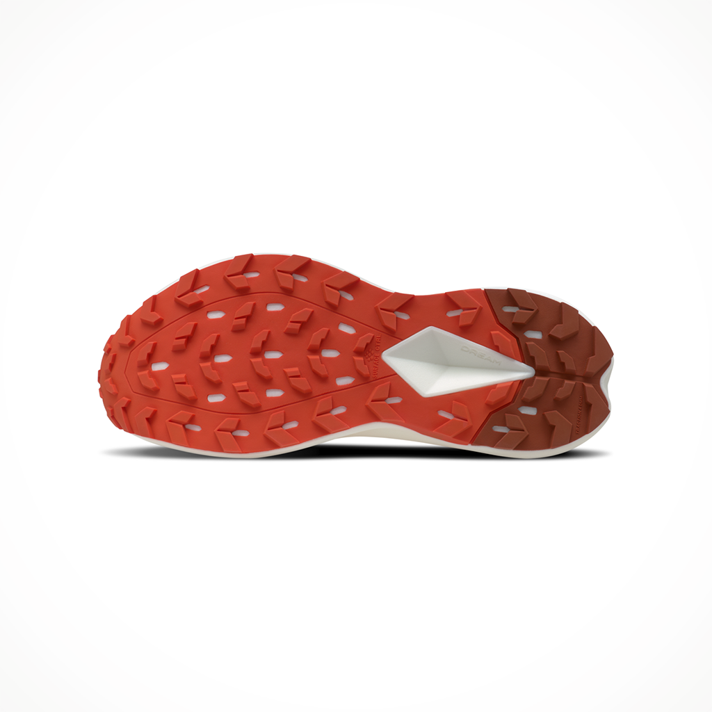 Product image: TNF Vectiv Enduris 4 Lava Red Calacatta Mens 2026, showing the bottom view.