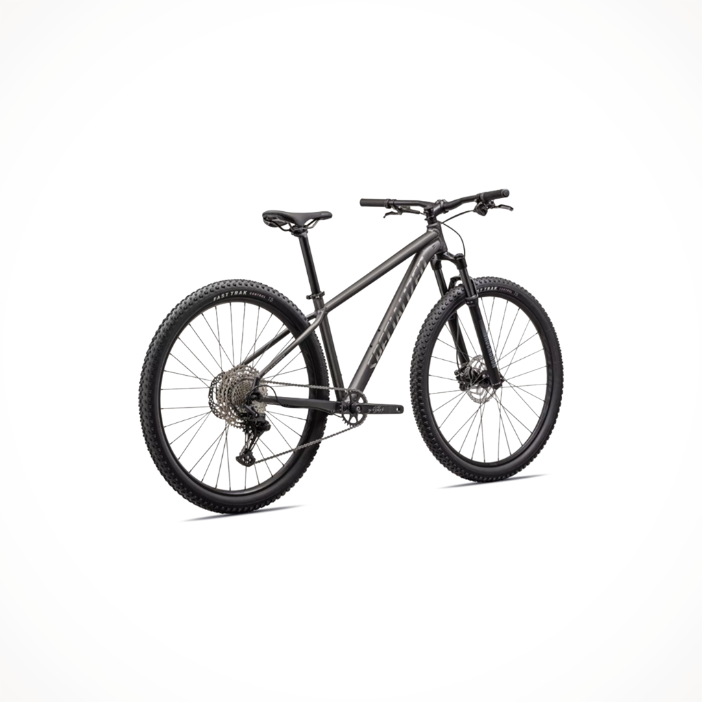 Product image: specialized rockhopper expert satin smoke gloss, shown from a three-quarter angled view.