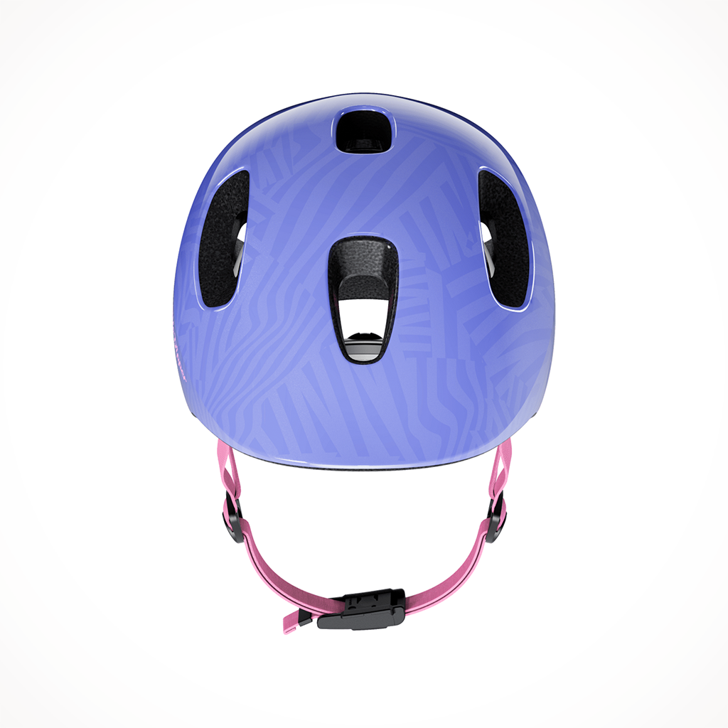 Product image: trek little dipper mips bike helmet ultraviolet, shown from above.