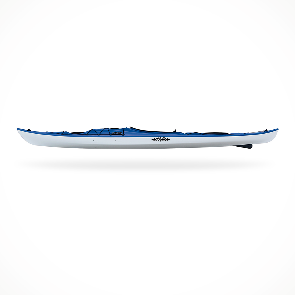 Product image: Eddyline Sitka LT Saphire Blue, side profile view.
