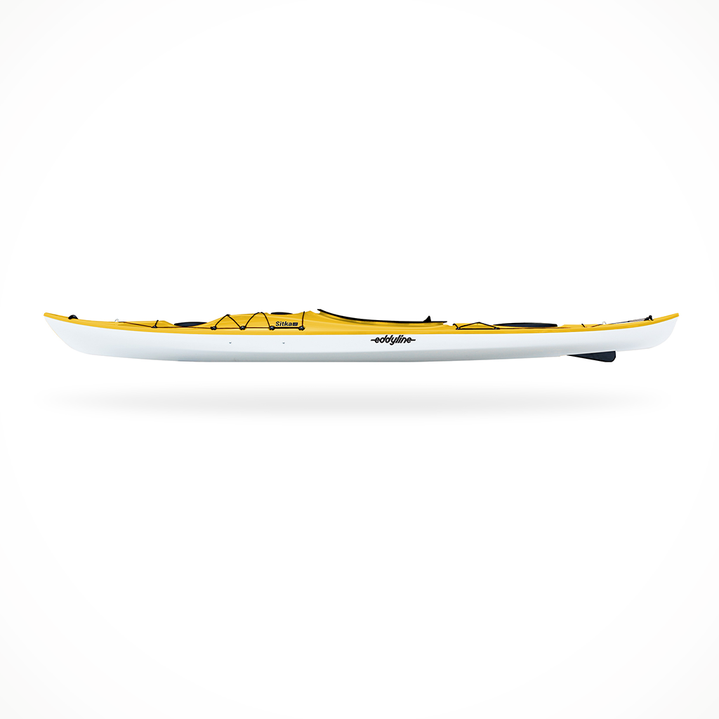 Product image: Eddyline Sitka LT Yellow, side profile view.