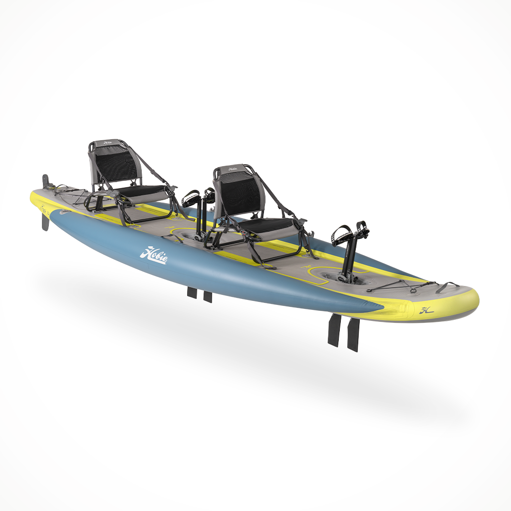 Product image: Hobie Mirage i Trek 14 Duo Slate Blue, shown from a three-quarter angled view.