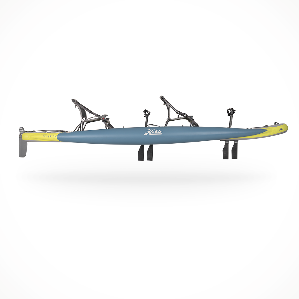 Product image: Hobie Mirage i Trek 14 Duo Slate Blue, side profile view.