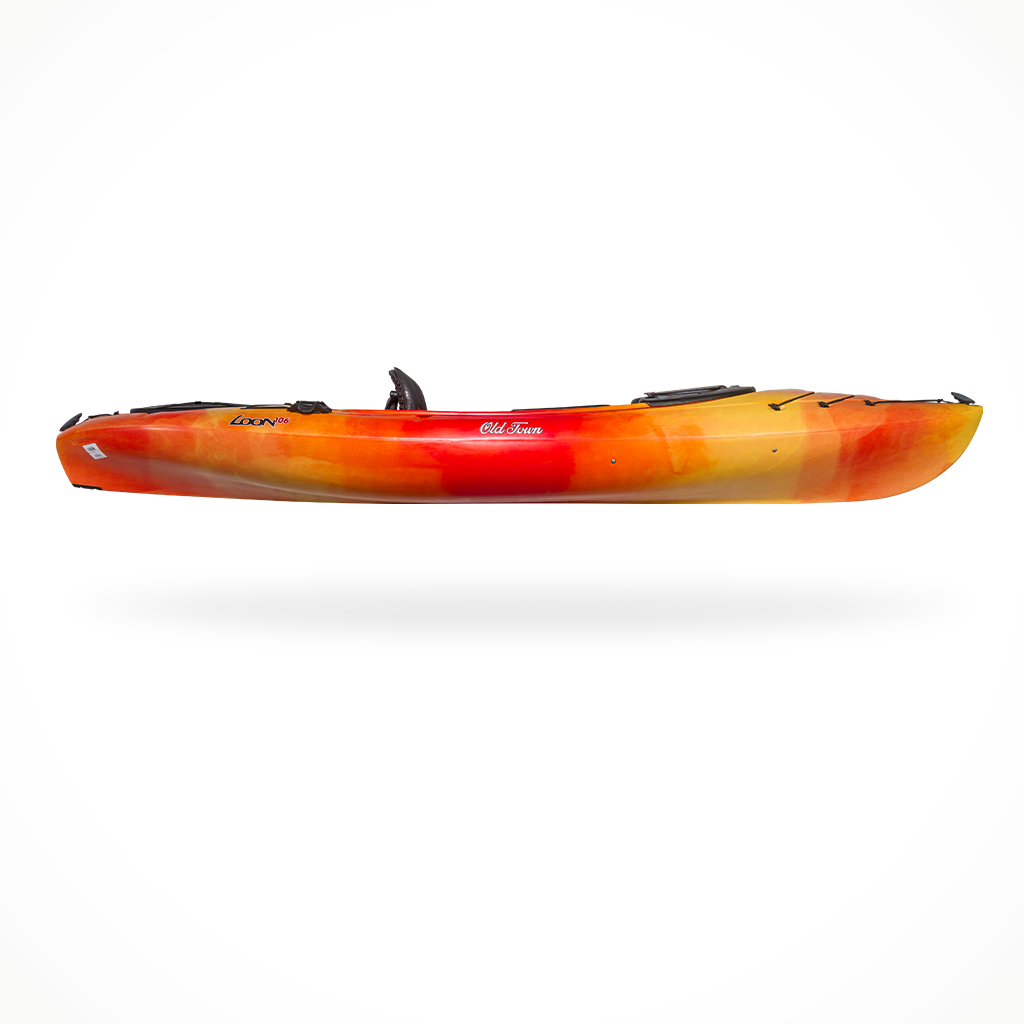 Product image: Paddling Kayaks Old Town Loon 106 Sunrise, side profile view.