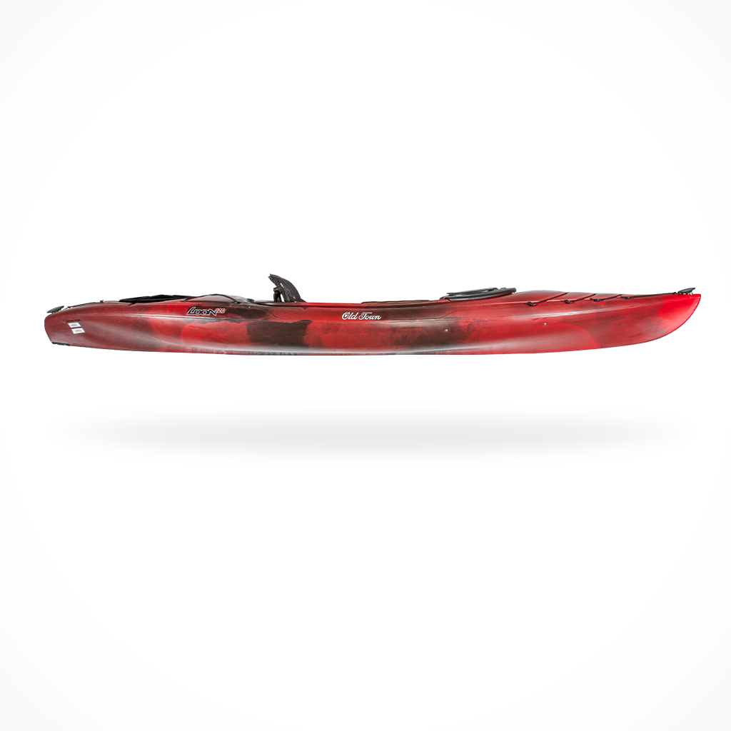 Product image: Paddling Kayaks Old Town Loon 120 Black Cherry, side profile view.