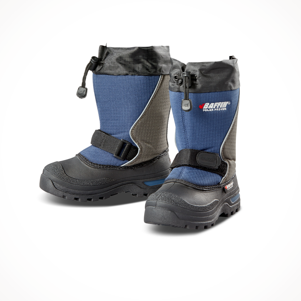 Product image: Baffin Kids Mustang Boots Navy, lifestyle product shot.