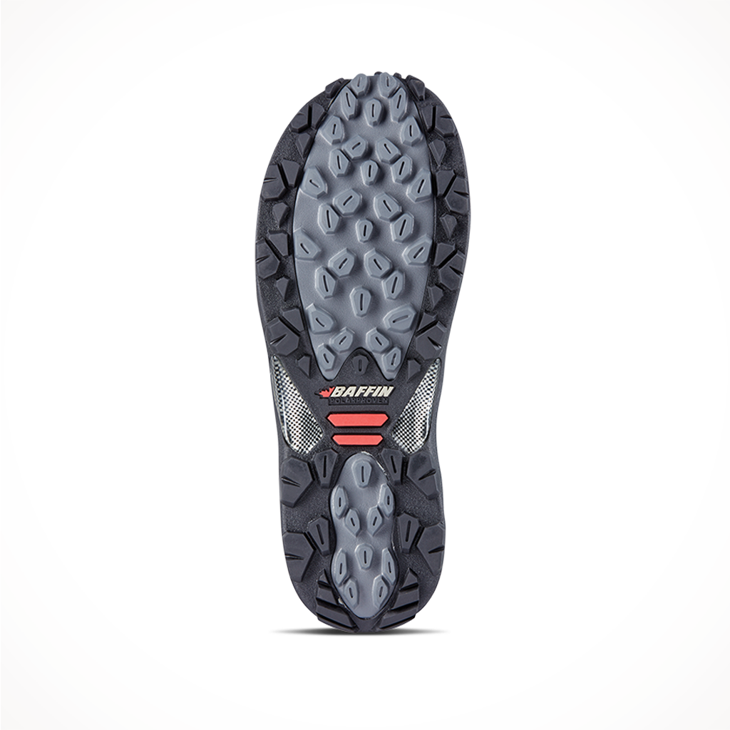 Product image: Baffin Mens Sequoia Boot Black, showing the outsole tread pattern.