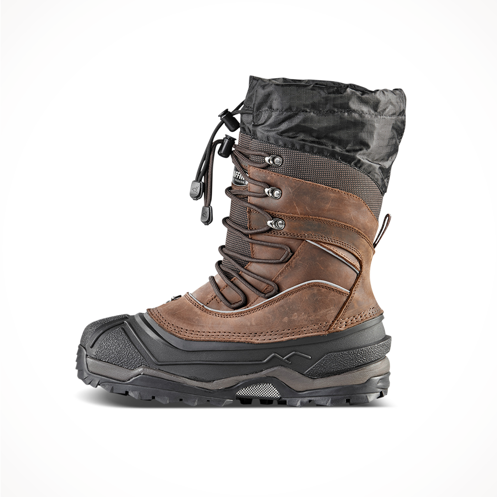 Product image: Baffin Mens Snow Monster Boot Worn Brown, side profile view.