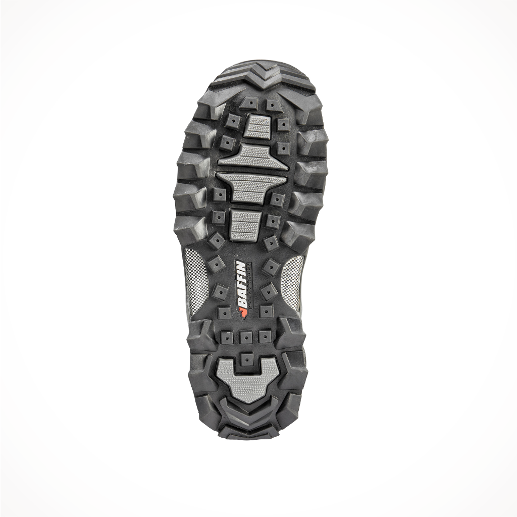 Product image: Baffin Mens Snow Monster Boot Worn Brown, showing the outsole tread pattern.