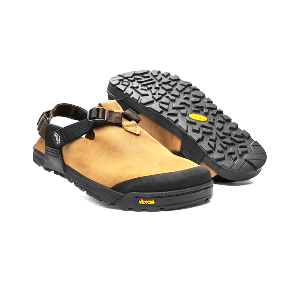 Product image: Bedrock Unisex Mountain Clog Brown, shown from above.