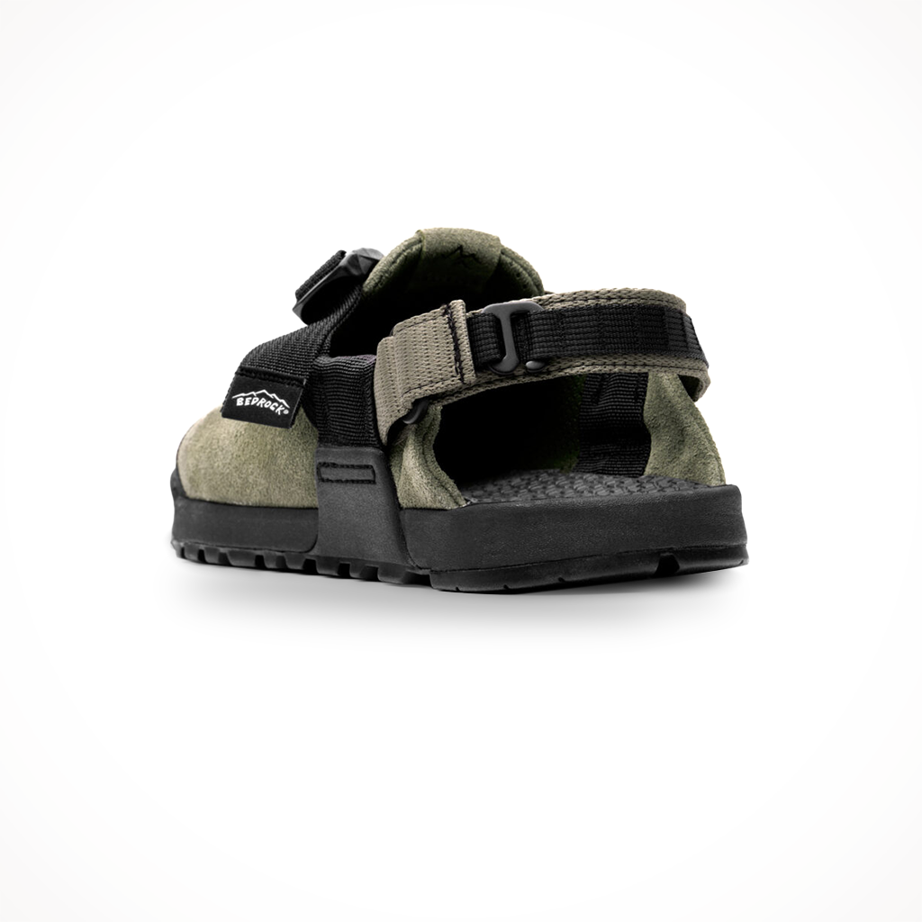 Product image: Bedrock Unisex Mountain Clog Sagebrush, shown from the back.