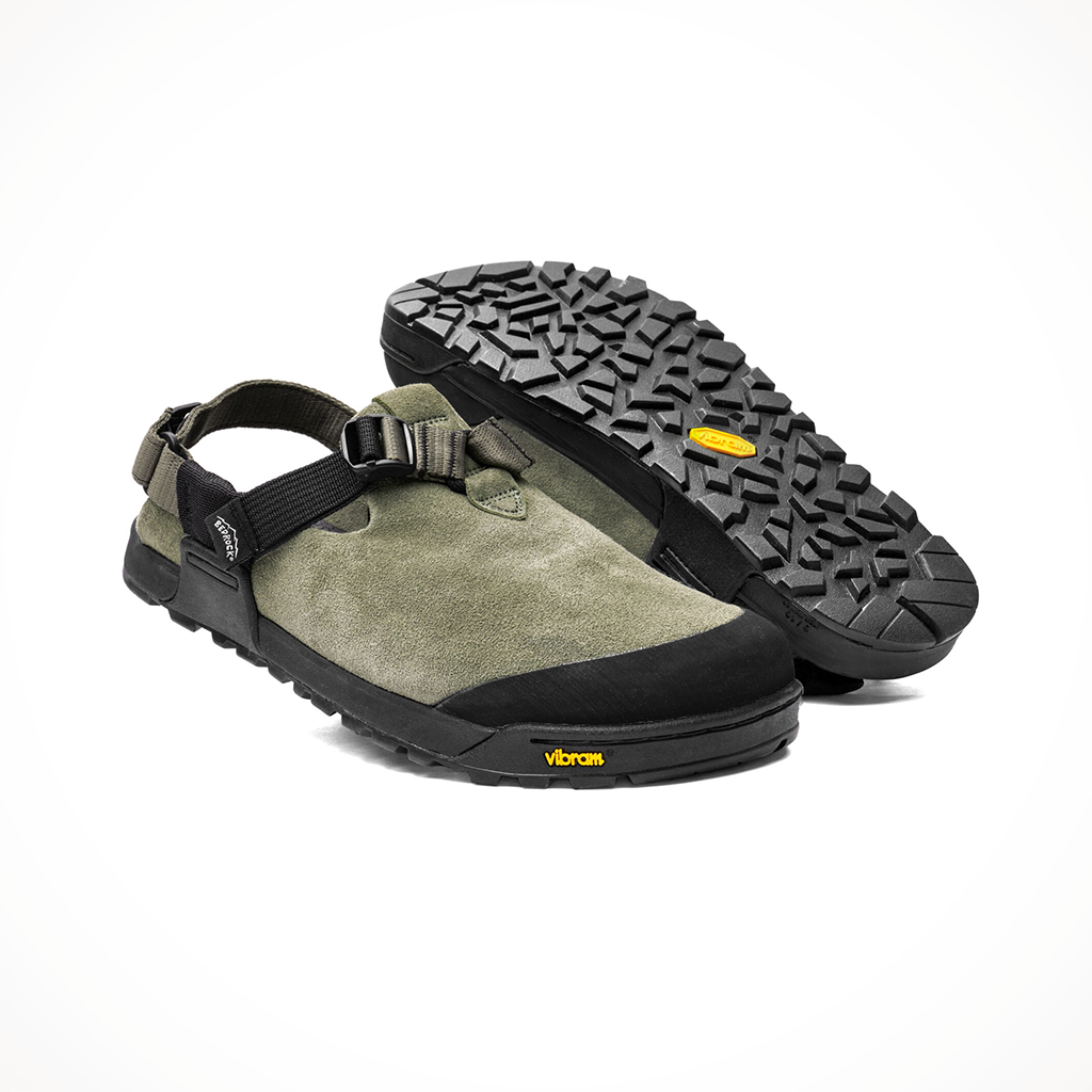 Product image: Bedrock Unisex Mountain Clog Sagebrush, shown from above.