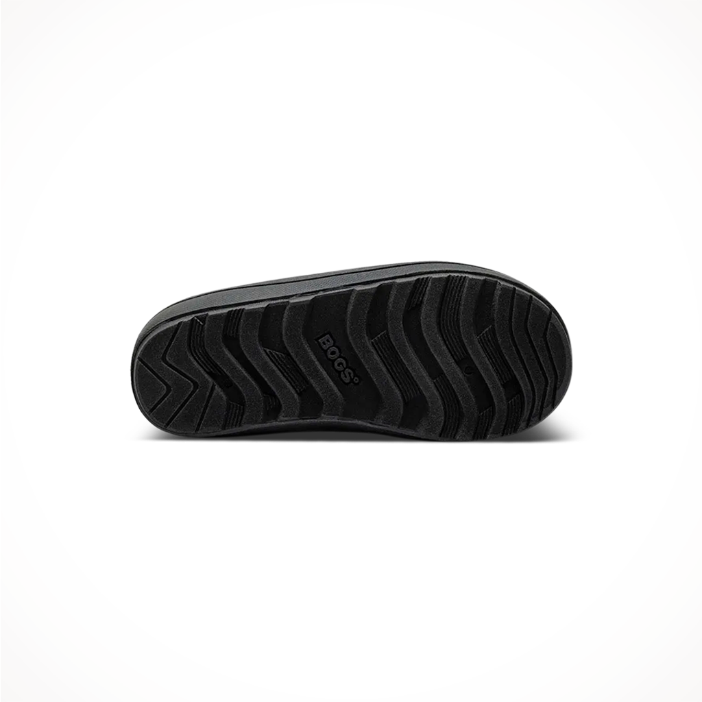 Product image: Bogs Kids Snow Shell Boots Solid Black, showing the outsole tread pattern.