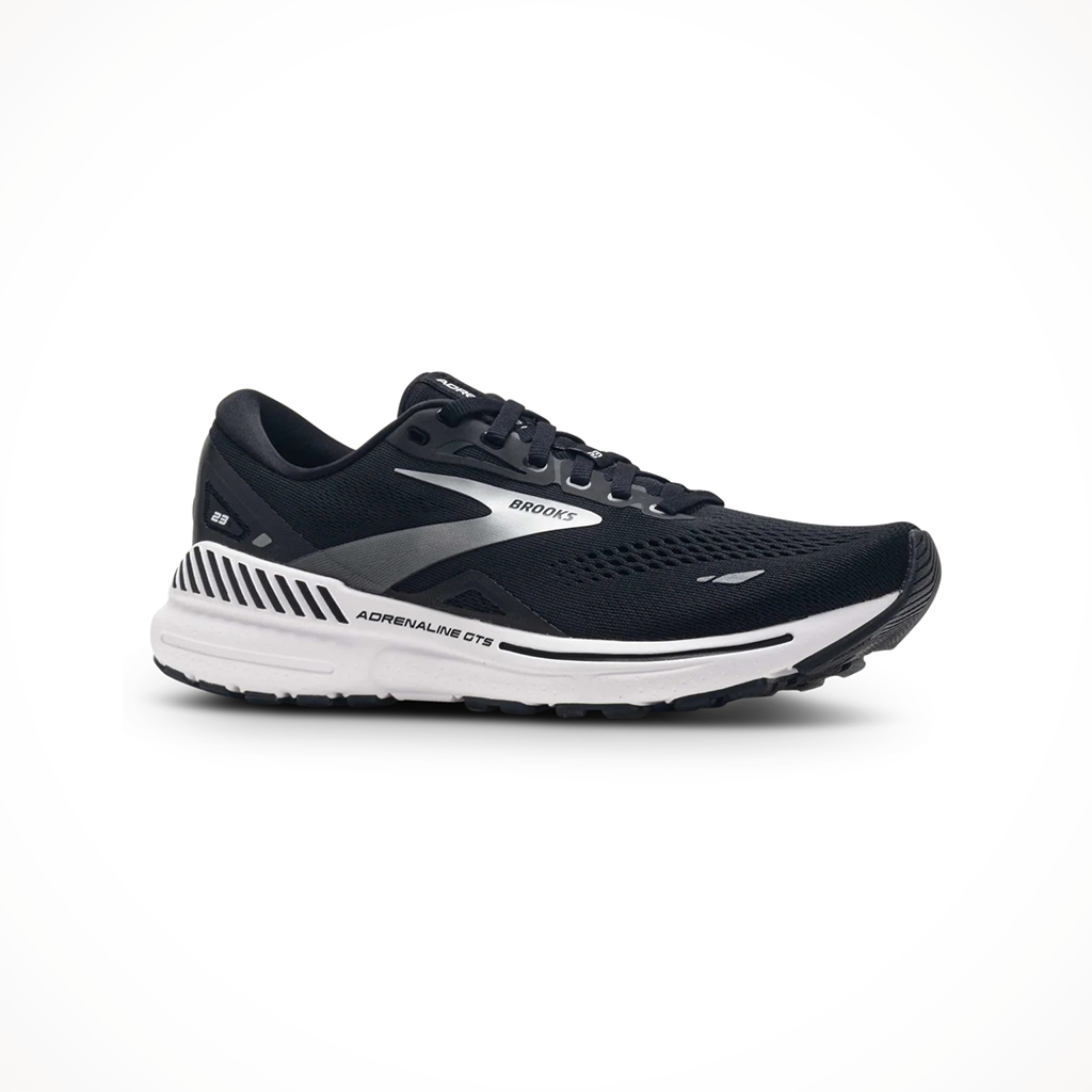 Product image: Brooks Adrenaline GTS 23 Black White Silver Womens 2024, shown in primary marketing view.
