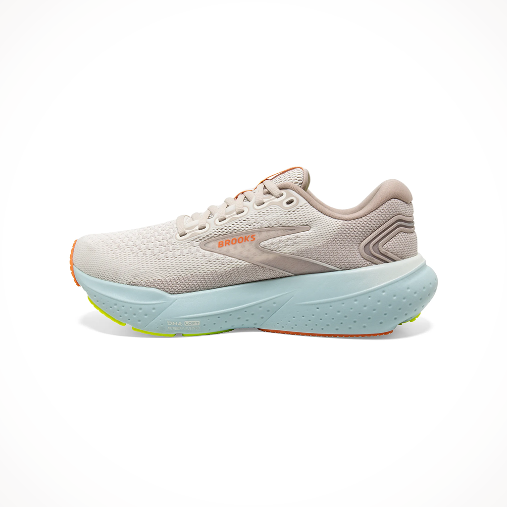 Product image: Brooks Glycerin 21 Coconut Aqua Autumn Sunset Womens 2024, shown from the left side profile.
