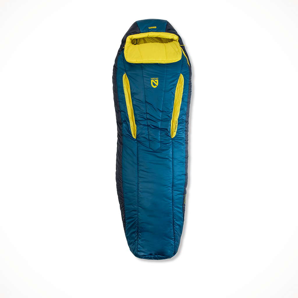 Product image: Camping Sleeping Bags Men Nemo Forte Endless Promise 20 Abyss Green Sheen Open.